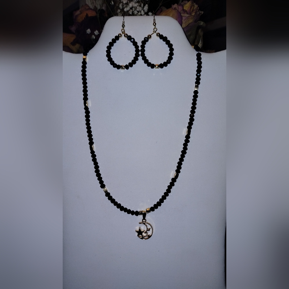 Crescent 🌙 moon and star choker set
